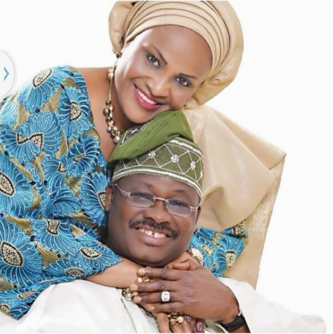 Ajimobi and his widow, Florence