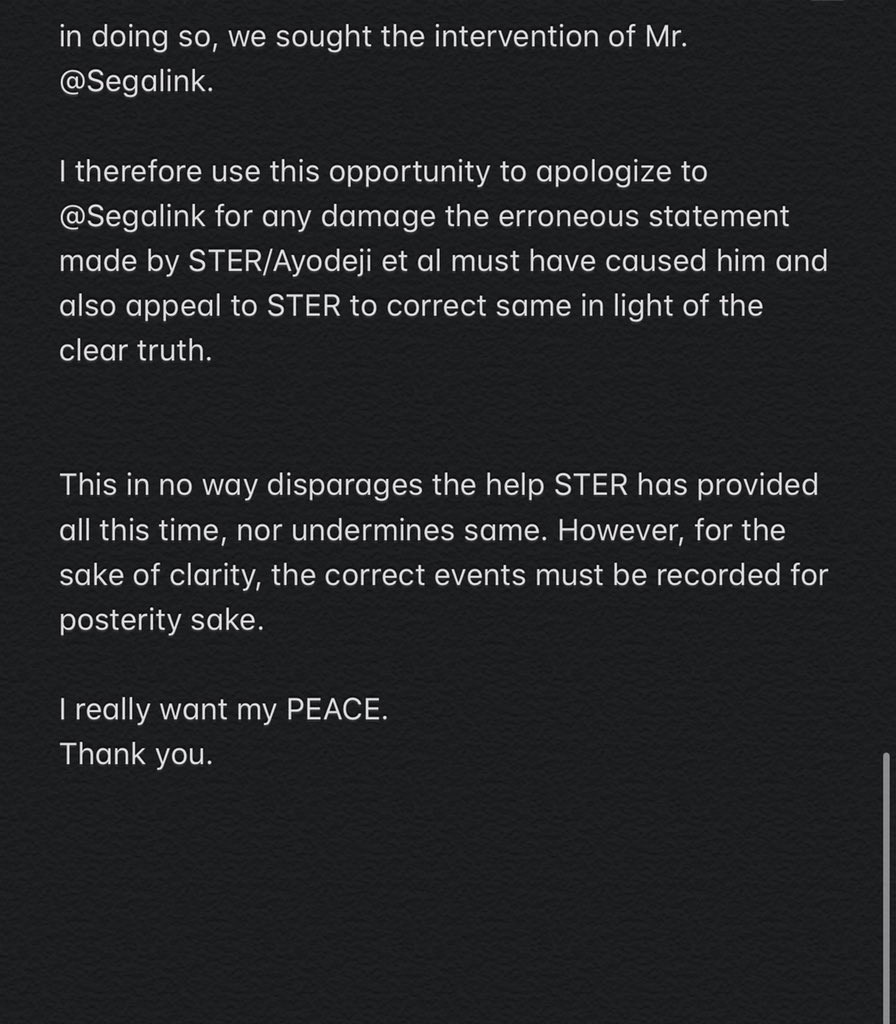 "I want my peace," Seyitan Babatayo says as she releases statement after dismissing her petition against D