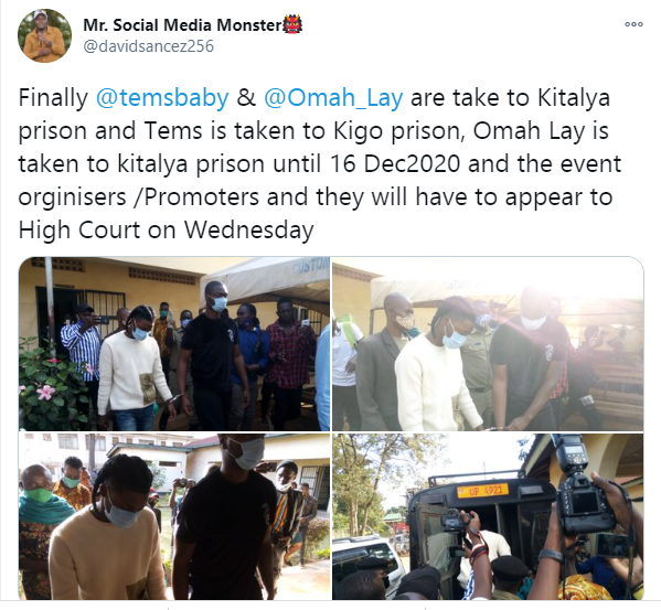 Photos of Omah Lay in handcuff and being taken to prison in Uganda  1