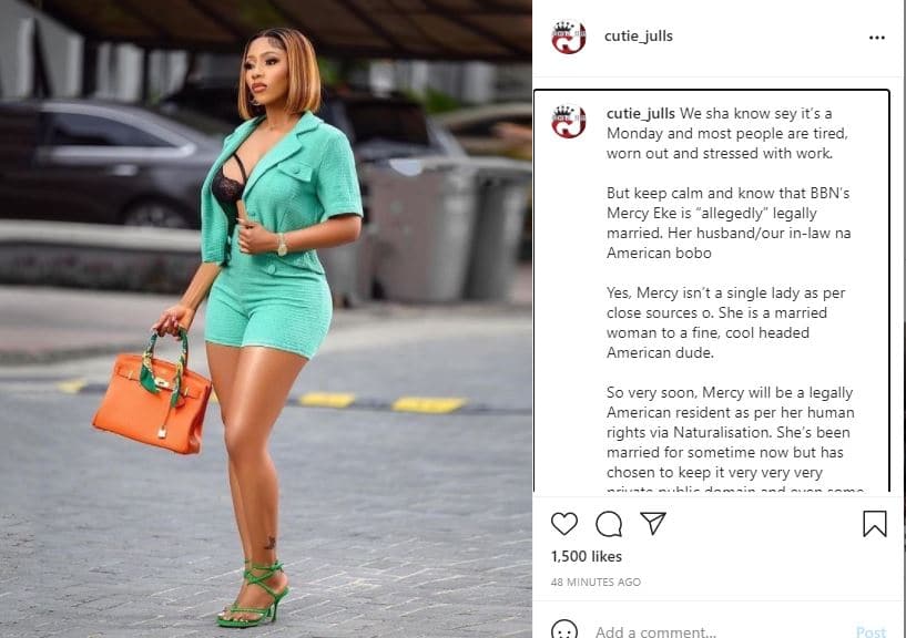 Mercy Eke Married